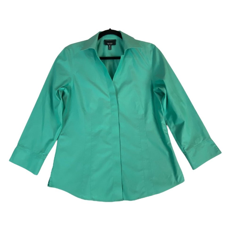 Foxcroft Turquoise Blouse